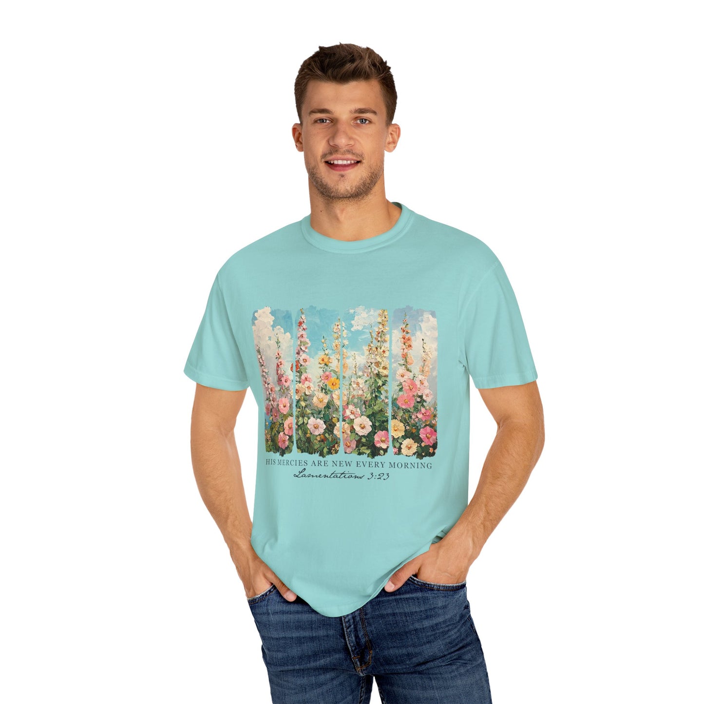 Inspirational Floral T-Shirt - His Mercies Are New Every Morning