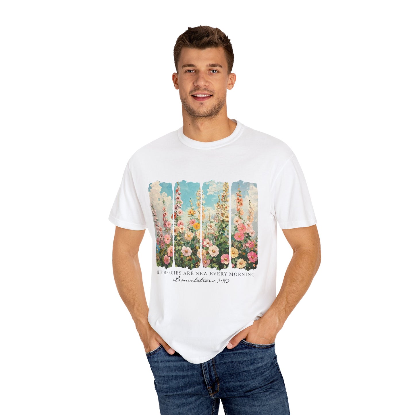 Inspirational Floral T-Shirt - His Mercies Are New Every Morning