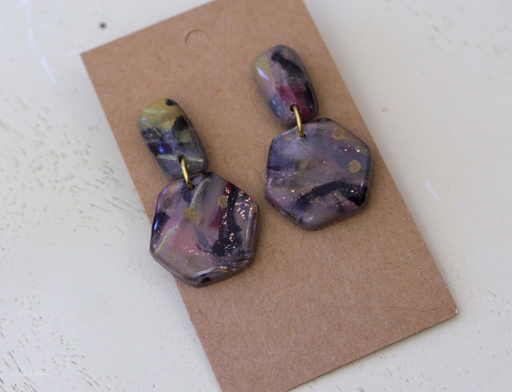 Retro Hexagon Earring