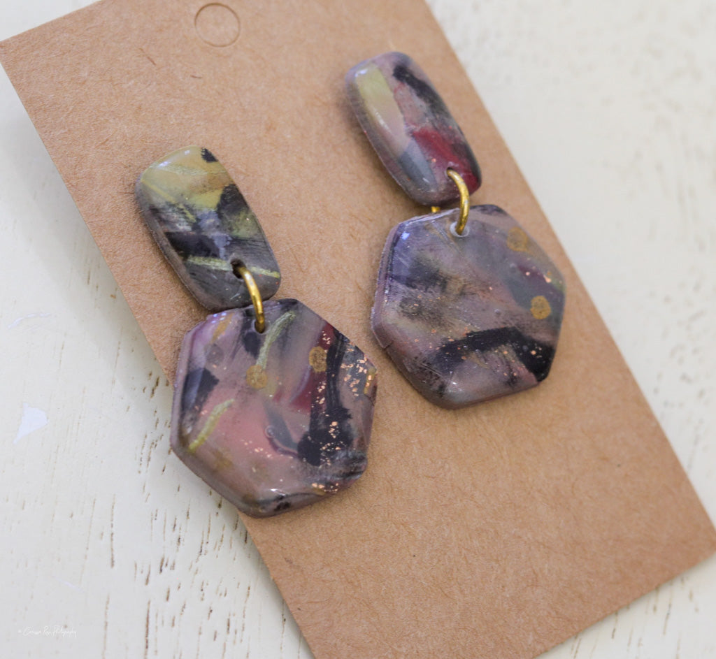 Retro Hexagon Earring
