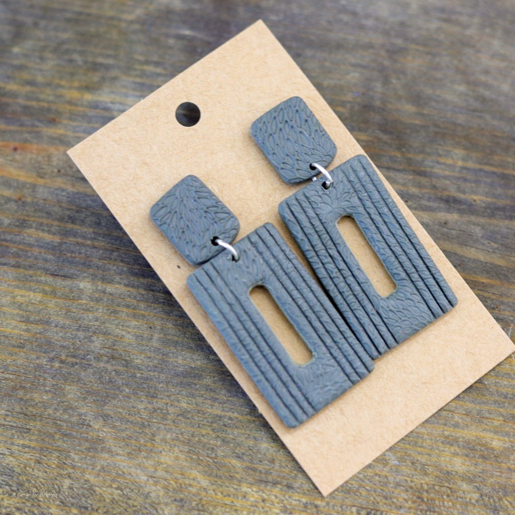 Soft Sage Green Rectangle Earrings