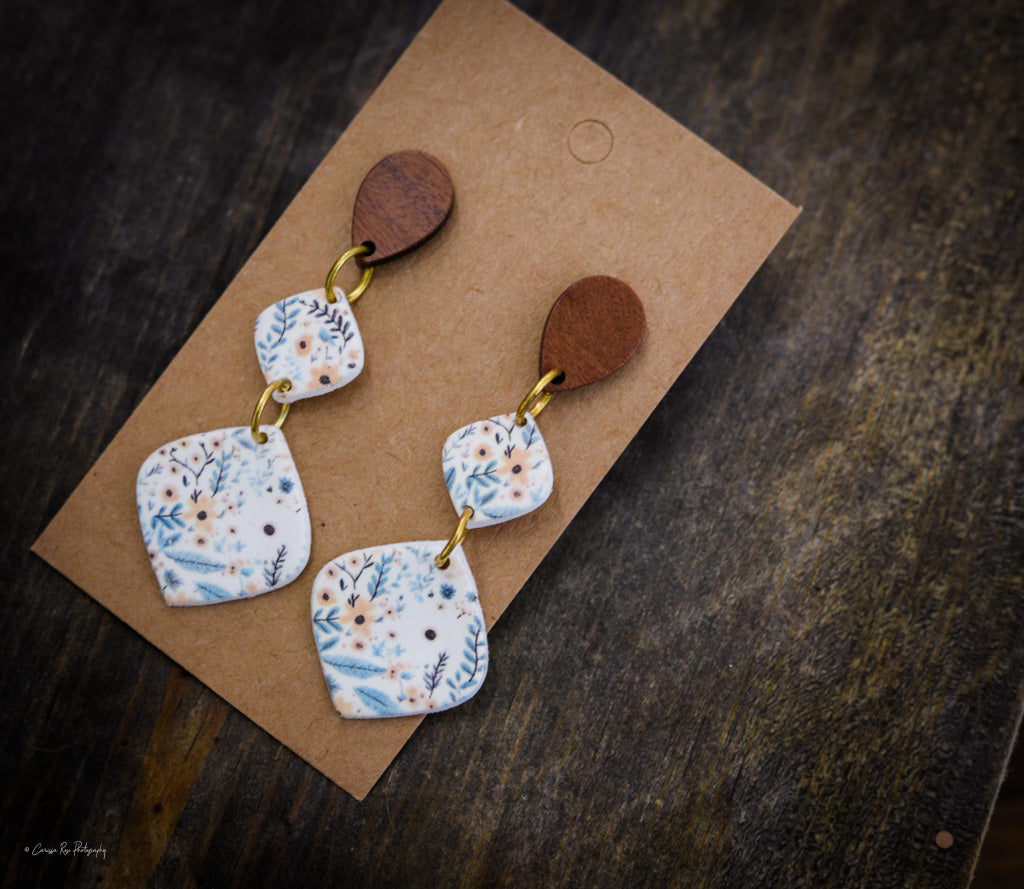 Yellow Daisy Wood Dangle