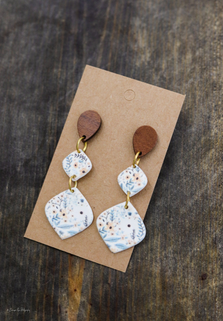 Yellow Daisy Wood Dangle