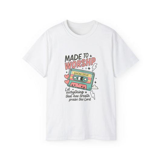 Made to Worship Unisex Cotton Tee - Faith-Inspired Casual Shirt