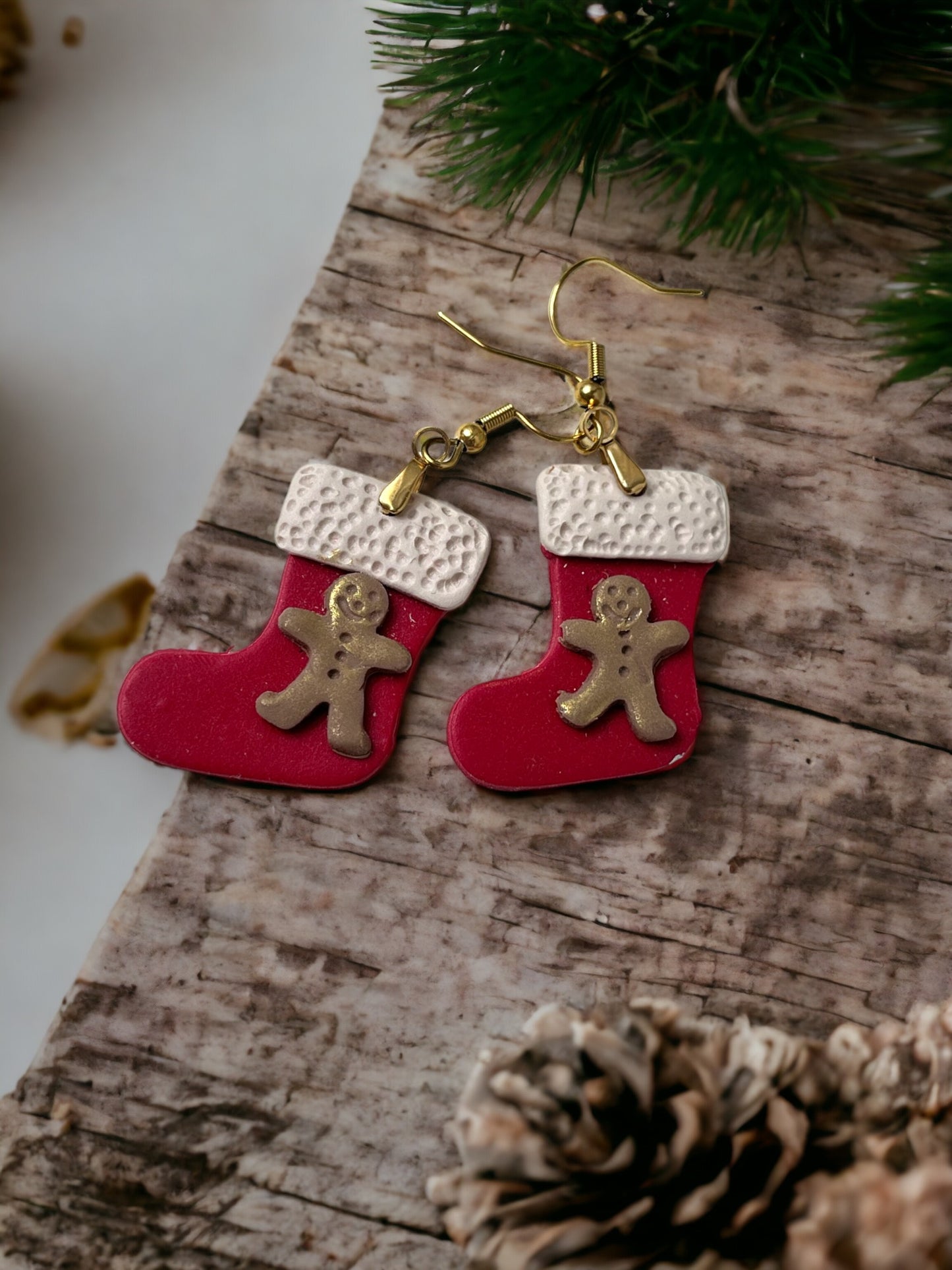 Gingerbread Man Stocking Earring